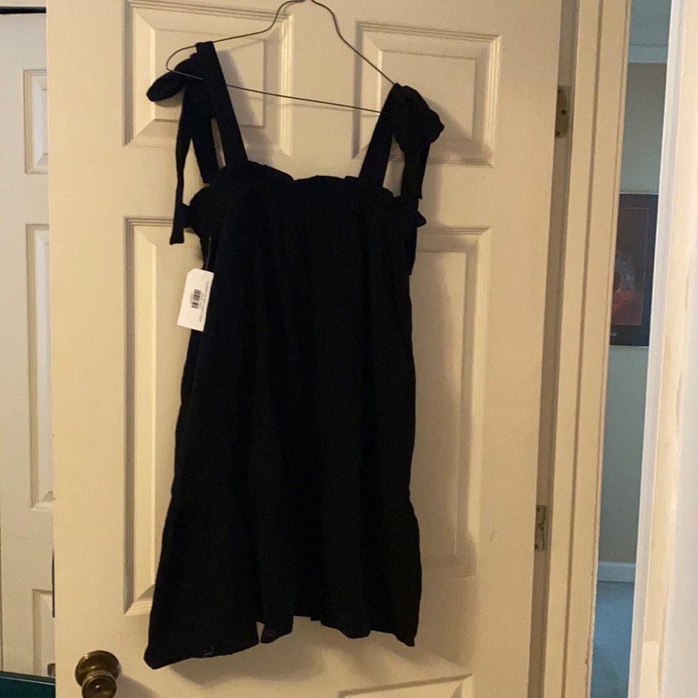 Black summer dress with adjustable ties